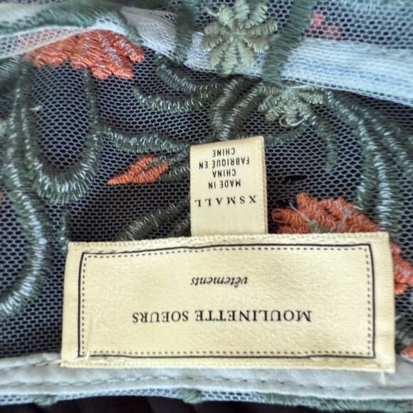 Anthropologie Moulinette Soeurs Floral Embroidered Mesh Tunic Sky $130 XS - Picture 8 of 8